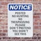 Signmission Posted No Hunting No Trespassing OSHA Notice Sign, Plastic, 7in W x 10in L, 2PK OS-2PACK-NS-P-710-V-17721 - alternate 6